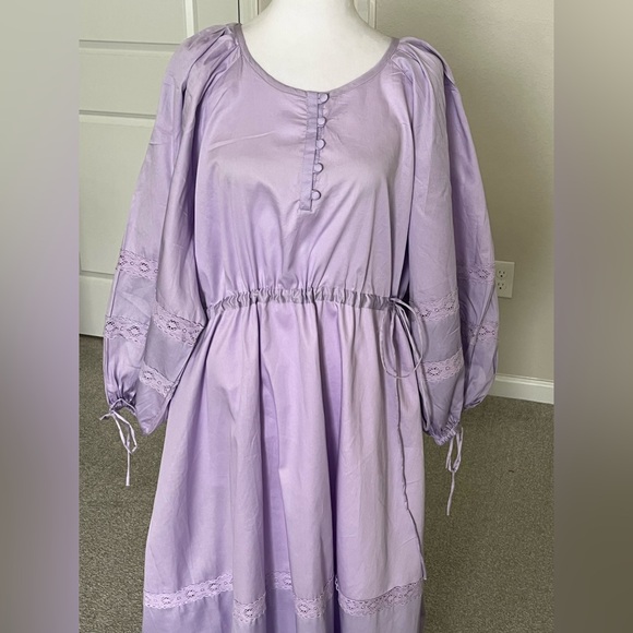 NWT Harshman Belle Lavender Long Sleeve Maxi Dress Size 2X and 3X - Picture 4 of 15